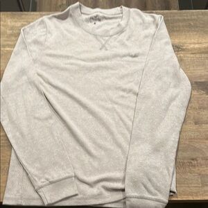 Light Heather Gray Crewneck Sweater Lightweight Casual Pullover